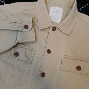 GAP Khaki Military Style Button Front Casual Shacket Large/Unisex